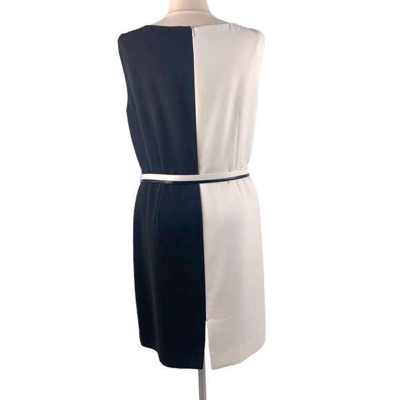 Tahari ASL Black & White Color Block Sheath Sz 16 - Picture 2 of 5